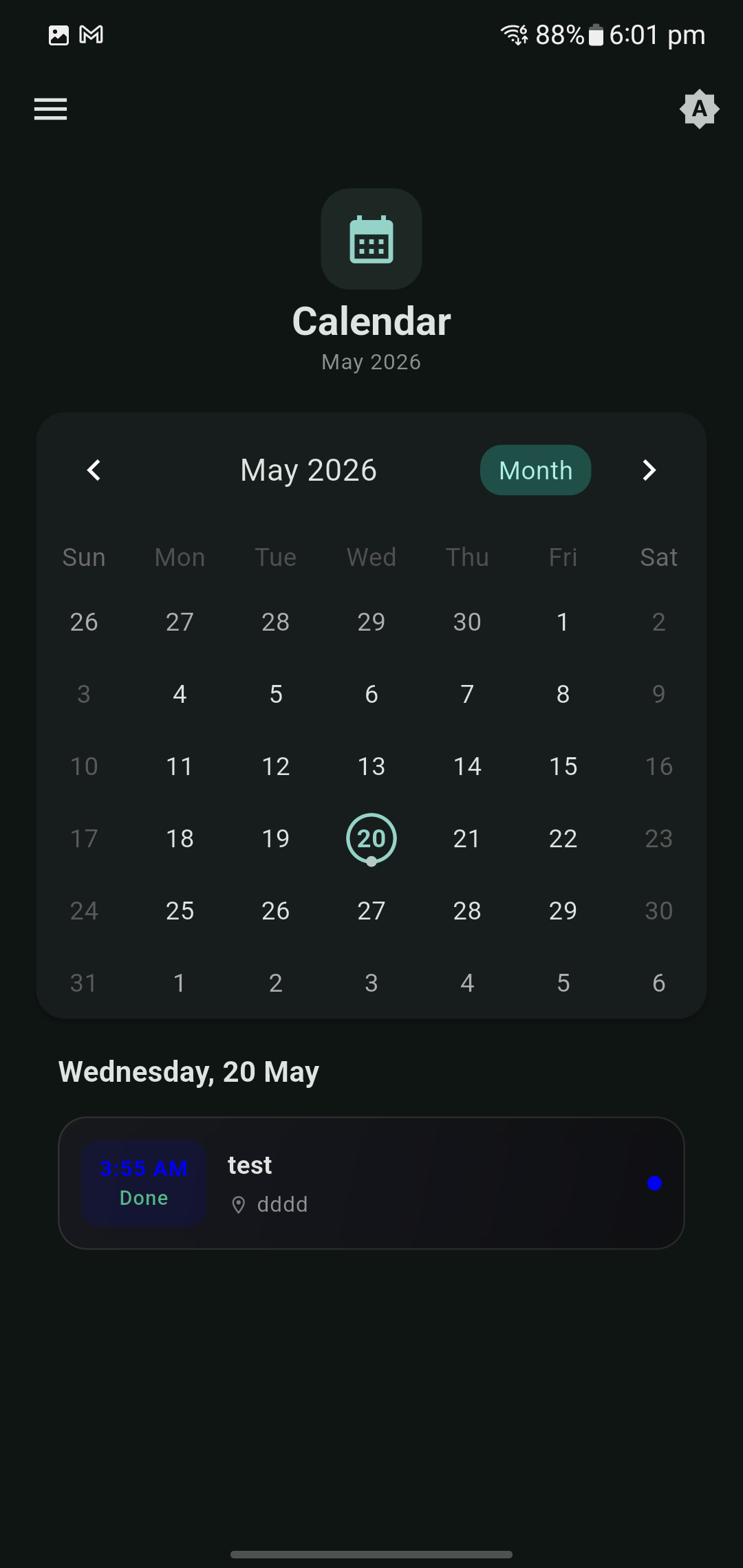 TimeSlot Calender (Dark Mode)